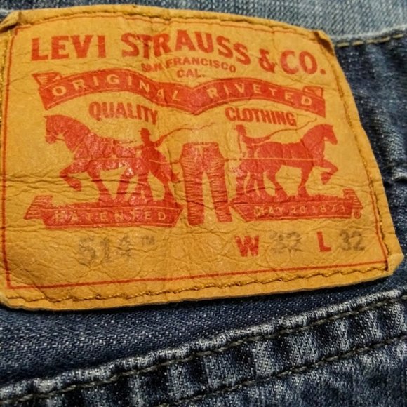 LEVIS 514*MENS*STRAIGHT LEG JEANS* SIZE 32W x 32L*MED BLUE WASH - Picture 2 of 7